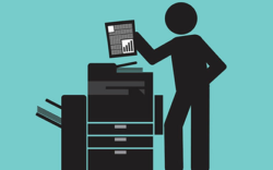 printer and man icon